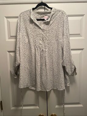 Isabel Maternity by Ingrid & Isabel White Black Polka Dot Tunic